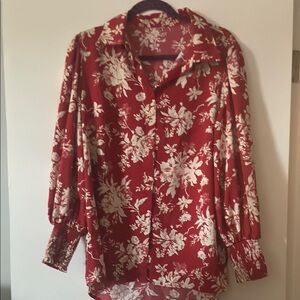 Floral Red Women's Top